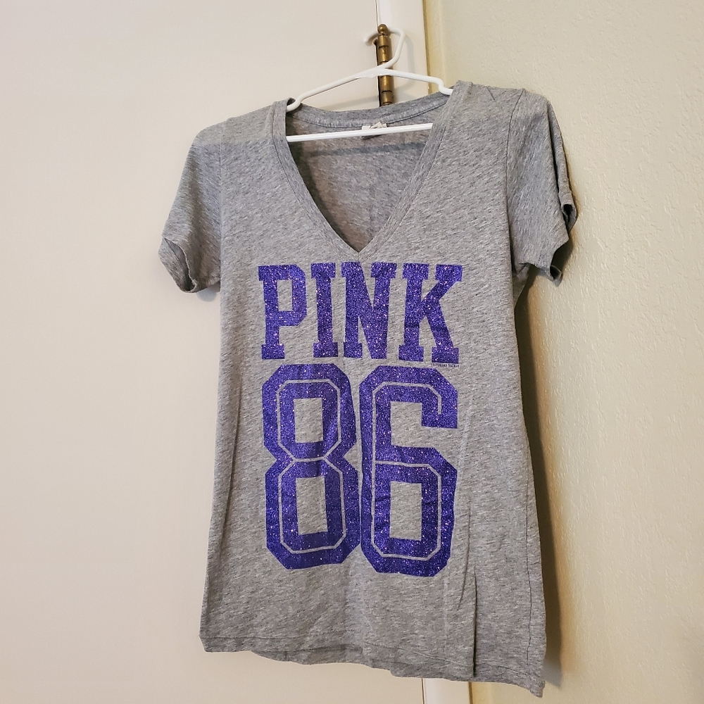 Gray and purple PINK T-shirt